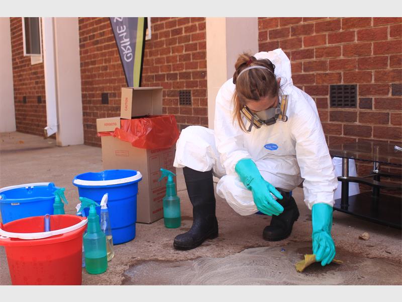 Crime scene cleanup crew member inspired by own